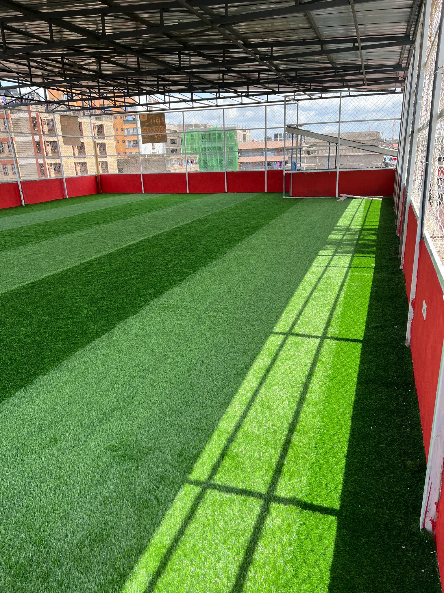 Rooftop football turf in Kenya
