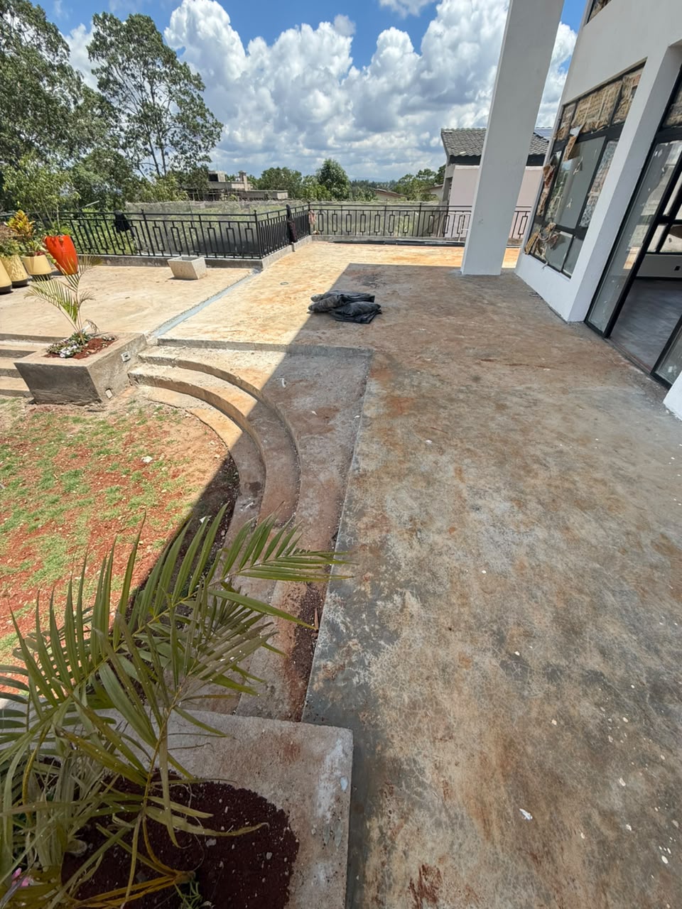 Outdoor area before artificial grass installation